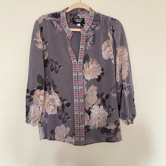 JOHNNY WAS 100% Silk Paris Effortless Blouse sz XS - Picture 2 of 7